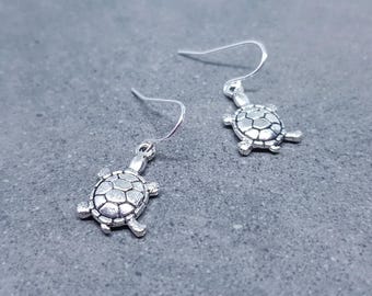 Turtle Earrings, Hypoallergenic Ear Wires, Tortoise Earrings, Tortoise Gifts, Turtle Jewellery