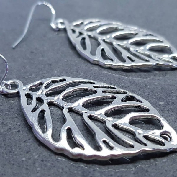 Leaf Earrings, Hypoallergenic Ear Wires, Silver Leaf Earrings, Tree Earrings, Leaf Earrings, Sterling Silver Ear Wires, Gift for her