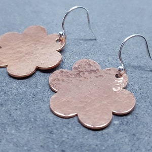 Daisy Earrings, Solid Copper Earrings, Copper Jewellery