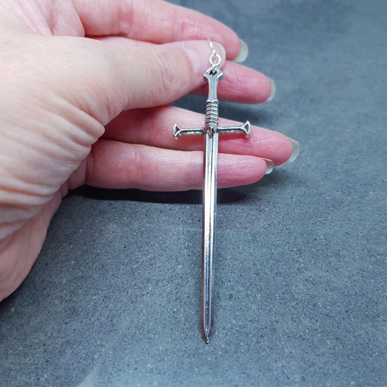 Dolch Ohrringe, hypoallergene Ohrdrähte, lange Schwert Ohrringe, Gothic Schmuck, UK Bild 3
