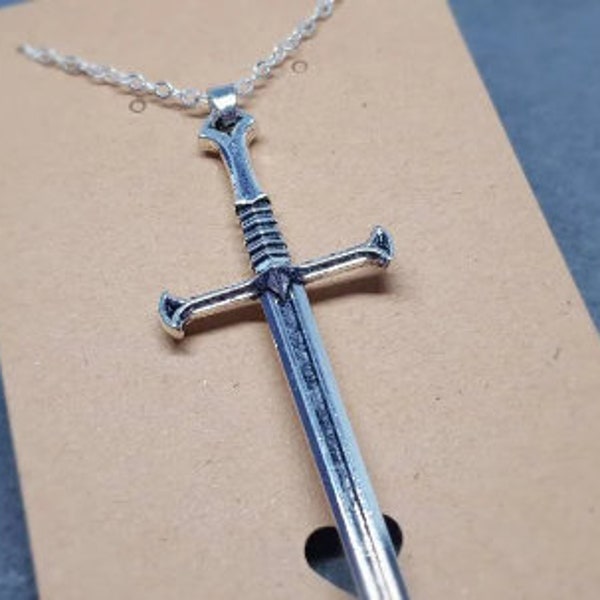 Silver Sword Necklace, Dagger Choker, Costume Dagger Necklace, Sword Choker, Gothic Jewellery, UK