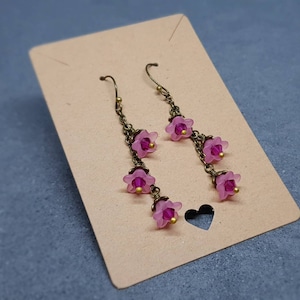 Flower Earrings, Hypoallergenic Ear Wires, Cherry Blossom Earrings, Spring Flower Earrings, Easter Earrings, PRIMERO Crystals®, Mother&#39;s Day