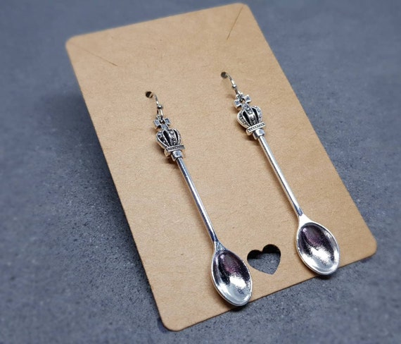 Royal Spoon Earrings Hypoallergenic Ear Wires Teaspoon Earrings