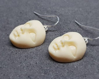 Boucles d'oreilles visage, crochets d'oreilles hypoallergéniques, boucles d'oreilles minimalistes