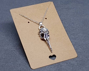 Bird Skull Necklace, Raven Skull Necklace, Raven Skull Choker, Skull Necklace, Gothic Jewellery