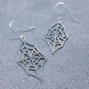Spider Web Earrings, Choice of  Ear Wires, Stainless Steel, Cob Web Earrings, Gothic Earrings, Spider Earrings, Halloween