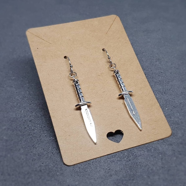 Dagger Earrings, Hypoallergenic Ear Wires, Sword Earrings, Gothic Jewellery