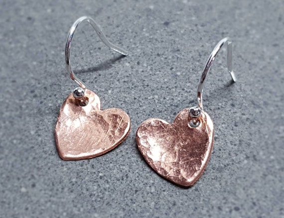 Copper 2024 heart earrings