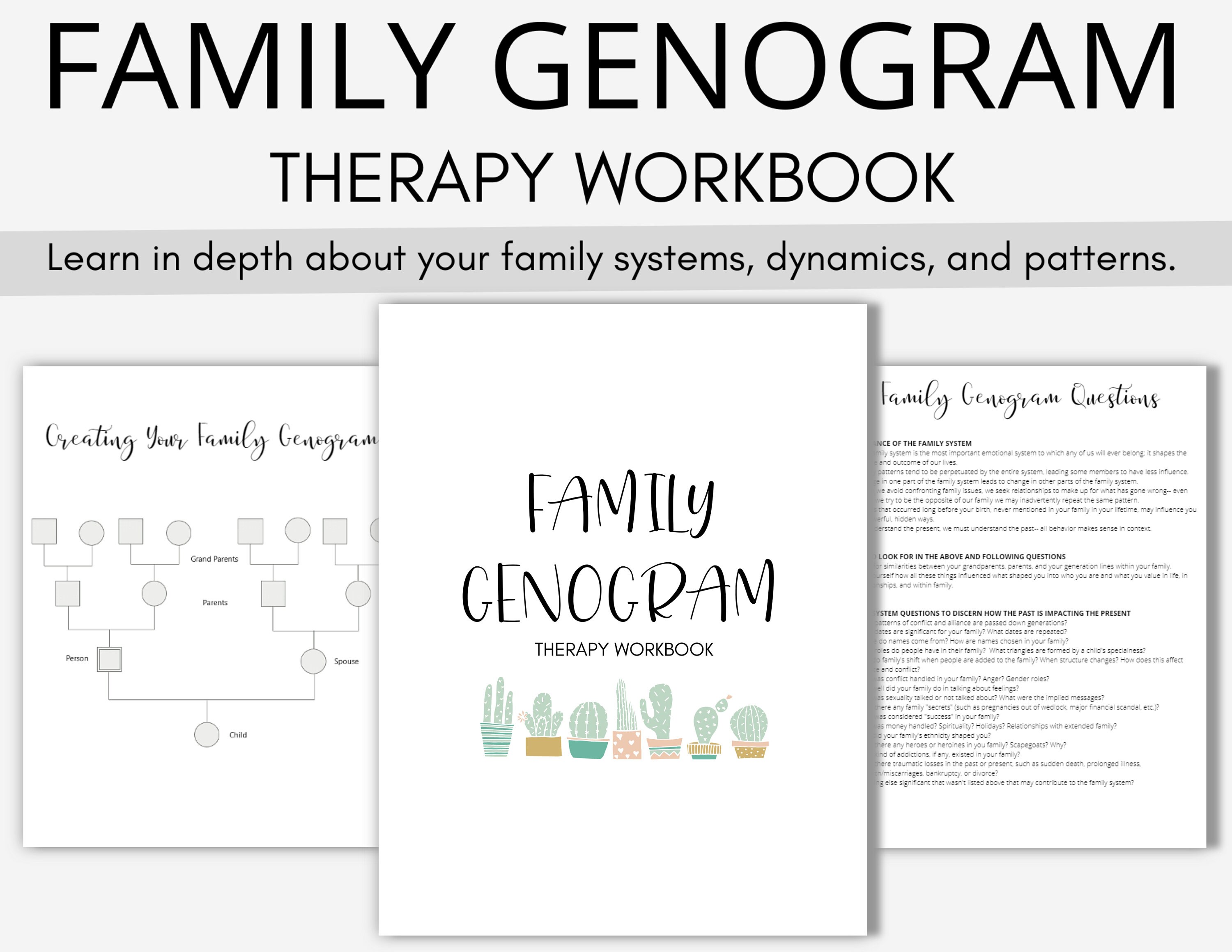 Family Genogram Therapy Workbook: Family Tree Generations Etsy Family Genogram Therapy Workbook: Family Tree Generations Etsy