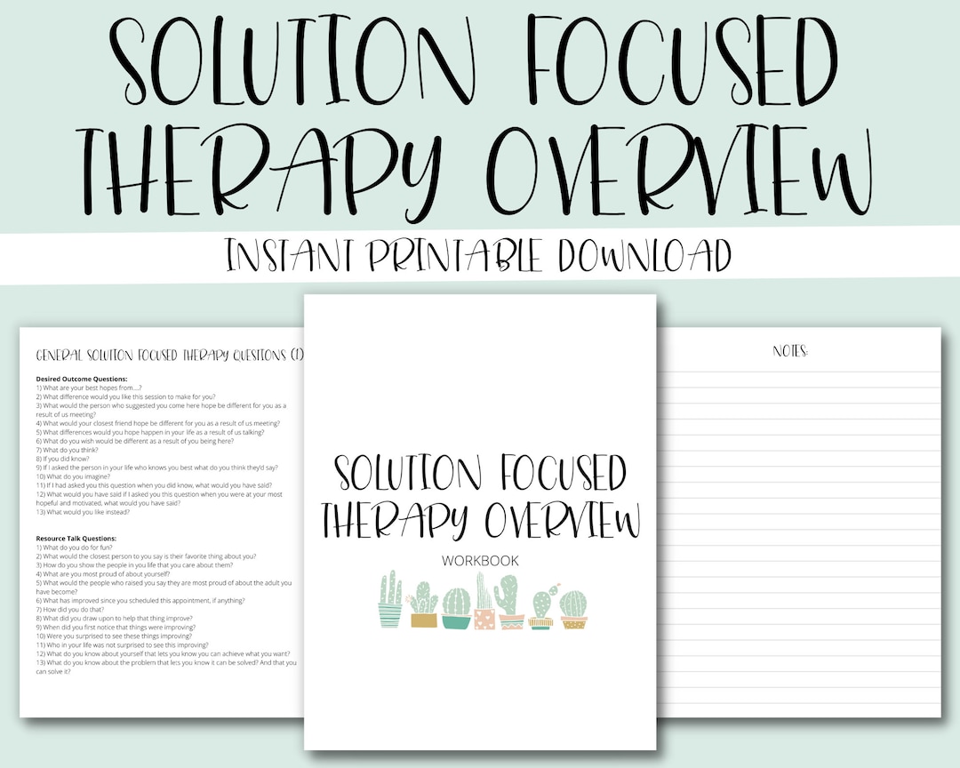Solution Focused Therapy Overview Workbook: Brief Therapy - Etsy