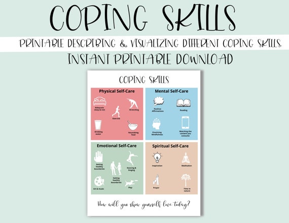 Coping Skills Printable: Poster For Kids Mental Health Art | Etsy
