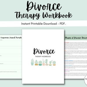 Divorce Therapy Workbook: Transition, Separation, Moving Forward, Resilience, Healing, Depression, Anxiety, Breakup, Grief, New Beginnings