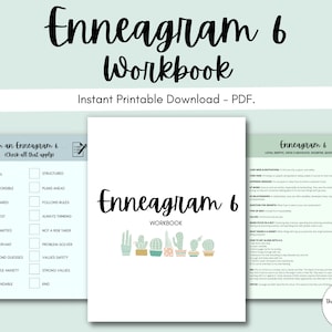 Enneagram 6 Workbook: Loyal Skeptic, Devil's Advocate, Doubter, Questioner, Enneagram Type 6, Therapy Tool, Exercises, Lessons, & Journal