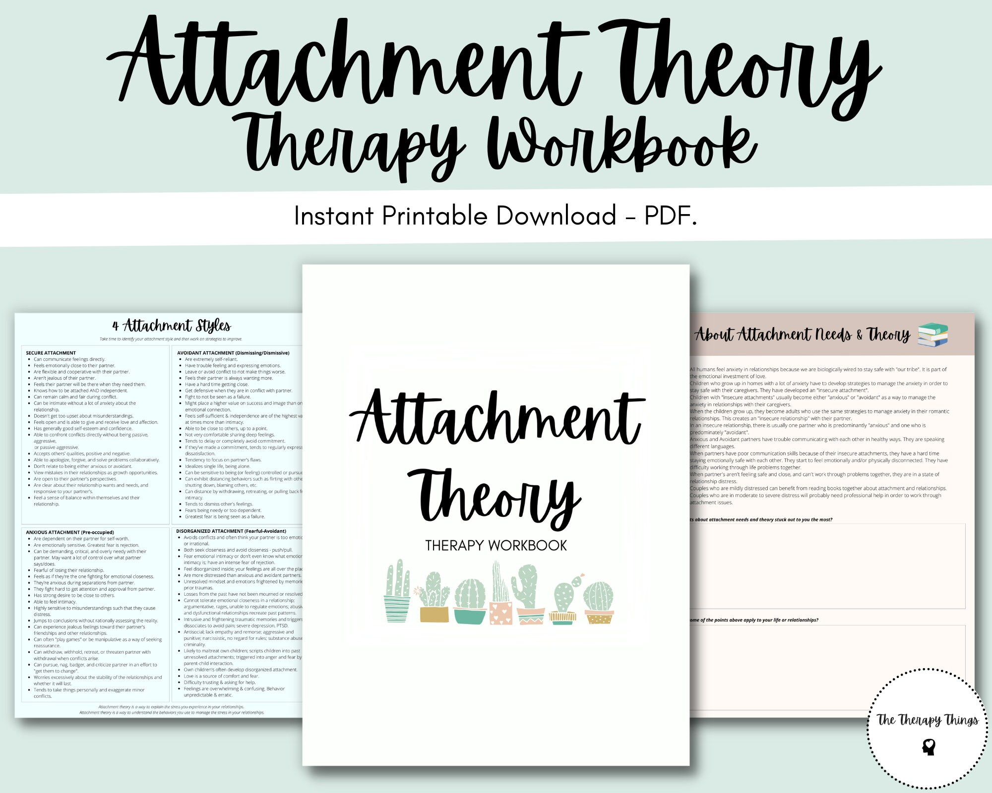Attachment Theory Therapy Workbook Attachment Style Secure Etsy UK