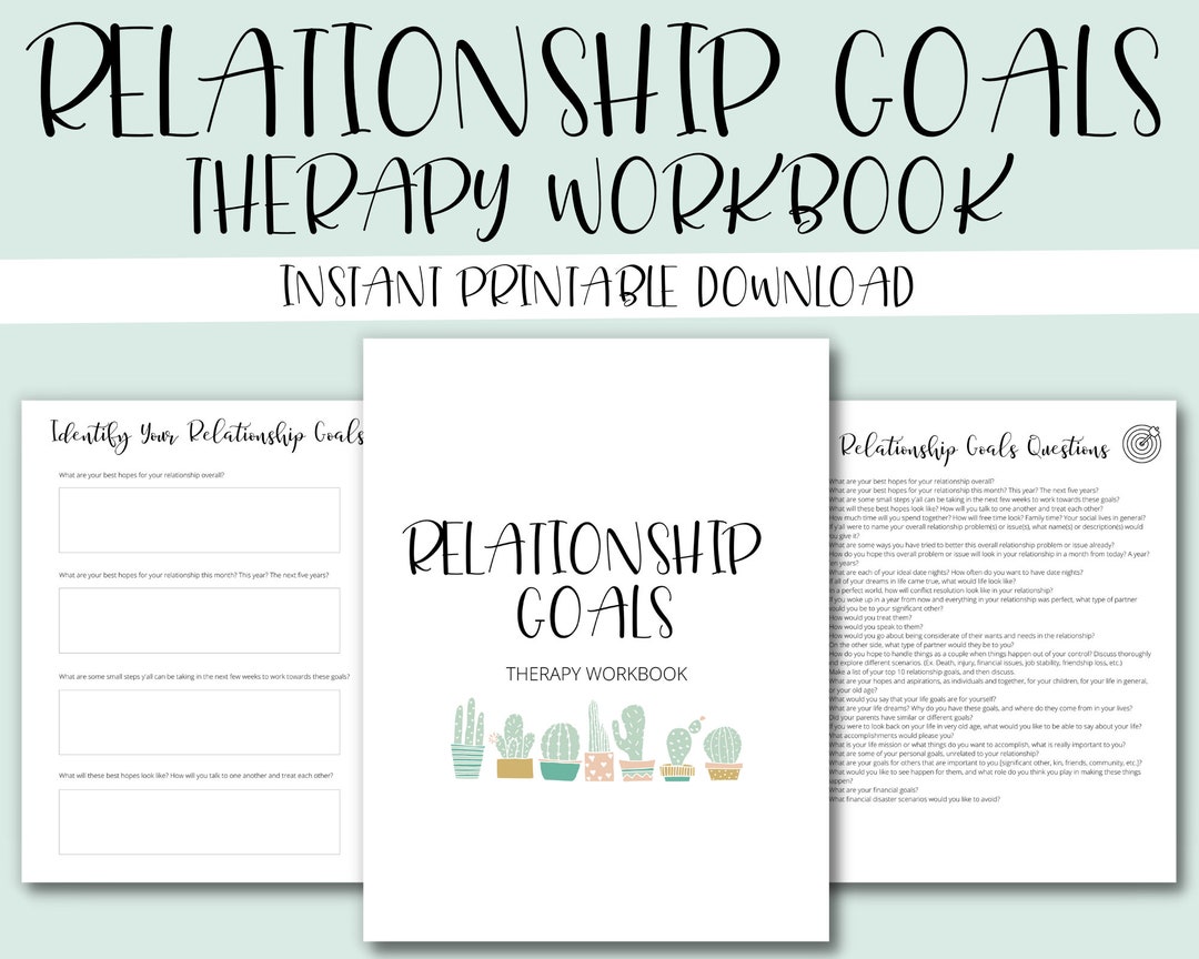 Relationship Goals Therapy Workbook Gift Counseling Binder Etsy