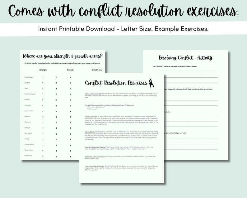 Conflict Resolution Therapy Workbook: Gift, Journal, Divorce ...