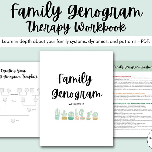 Family Genogram Therapy Workbook: Family Tree Generations Etsy Family Genogram Therapy Workbook: Family Tree Generations Etsy