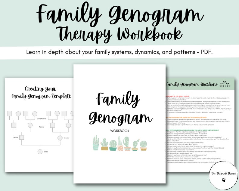 Family Genogram Therapy Workbook: Family Tree Generations Dynamics Family Genogram Therapy Workbook: Family Tree Generations Dynamics