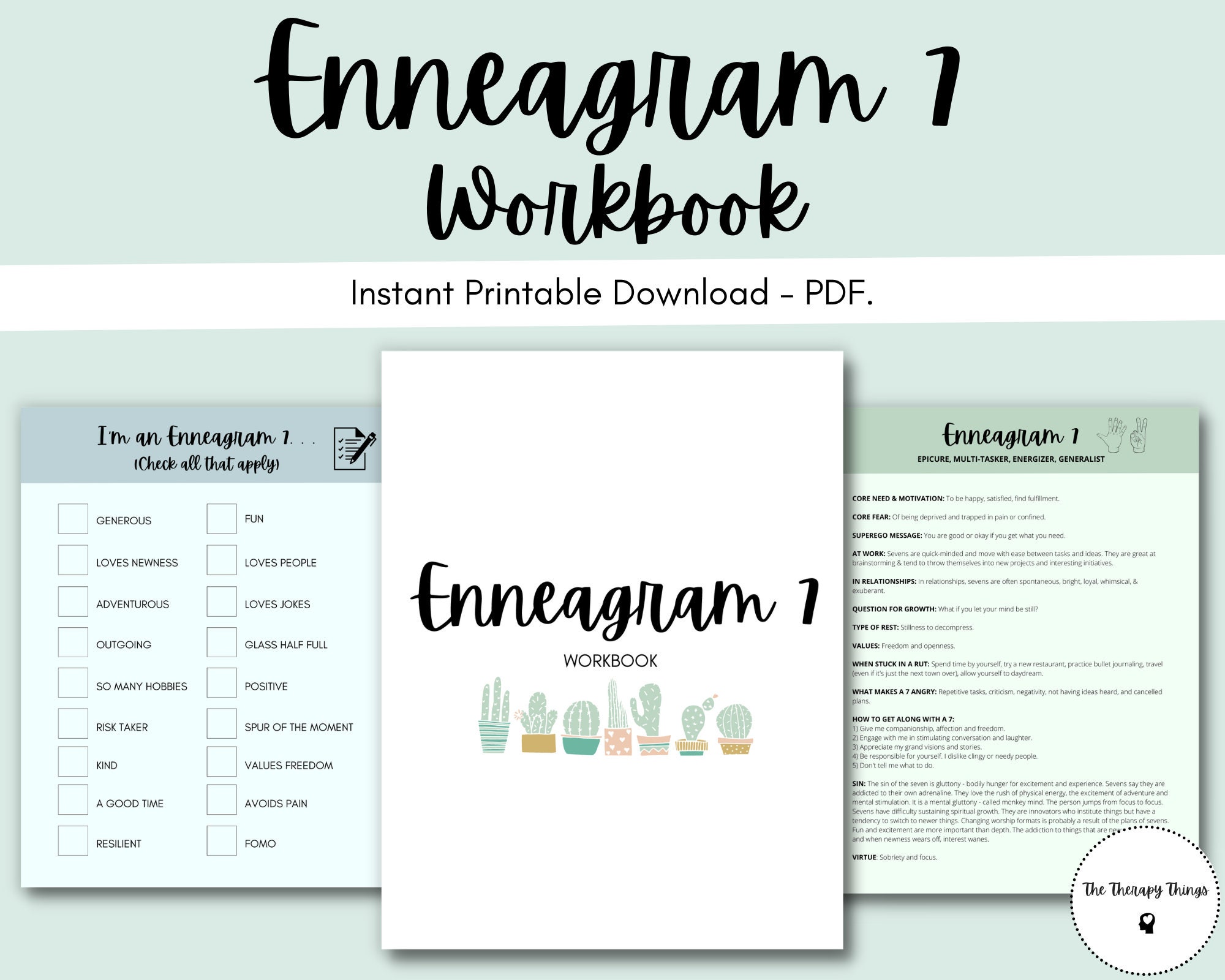 Enneagram 7 Workbook: Multi-tasker Energizer Etsy