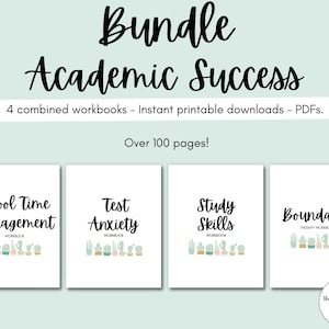ACADEMIC SUCCESS BUNDLE: Academic Coaching, Advising, School Time Management, Test Anxiety, Study Skills, Boundaries, Counseling, Workbooks