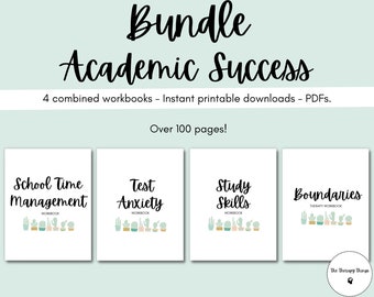 ACADEMIC SUCCESS BUNDLE: Academic Coaching, Advising, School Time Management, Test Anxiety, Study Skills, Boundaries, Counseling, Workbooks