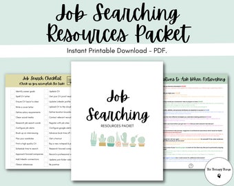 Job Searching Resources Packet: Changing Jobs, Networking, Email Templates, Tips, Printables, Find Dream Job, Improve Your Career, PDF