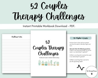 Couples Therapy Challenges Workbook: Heal Relationship, Relationship Issues, Significant Other Gift, Relationship Health, Couples Growth