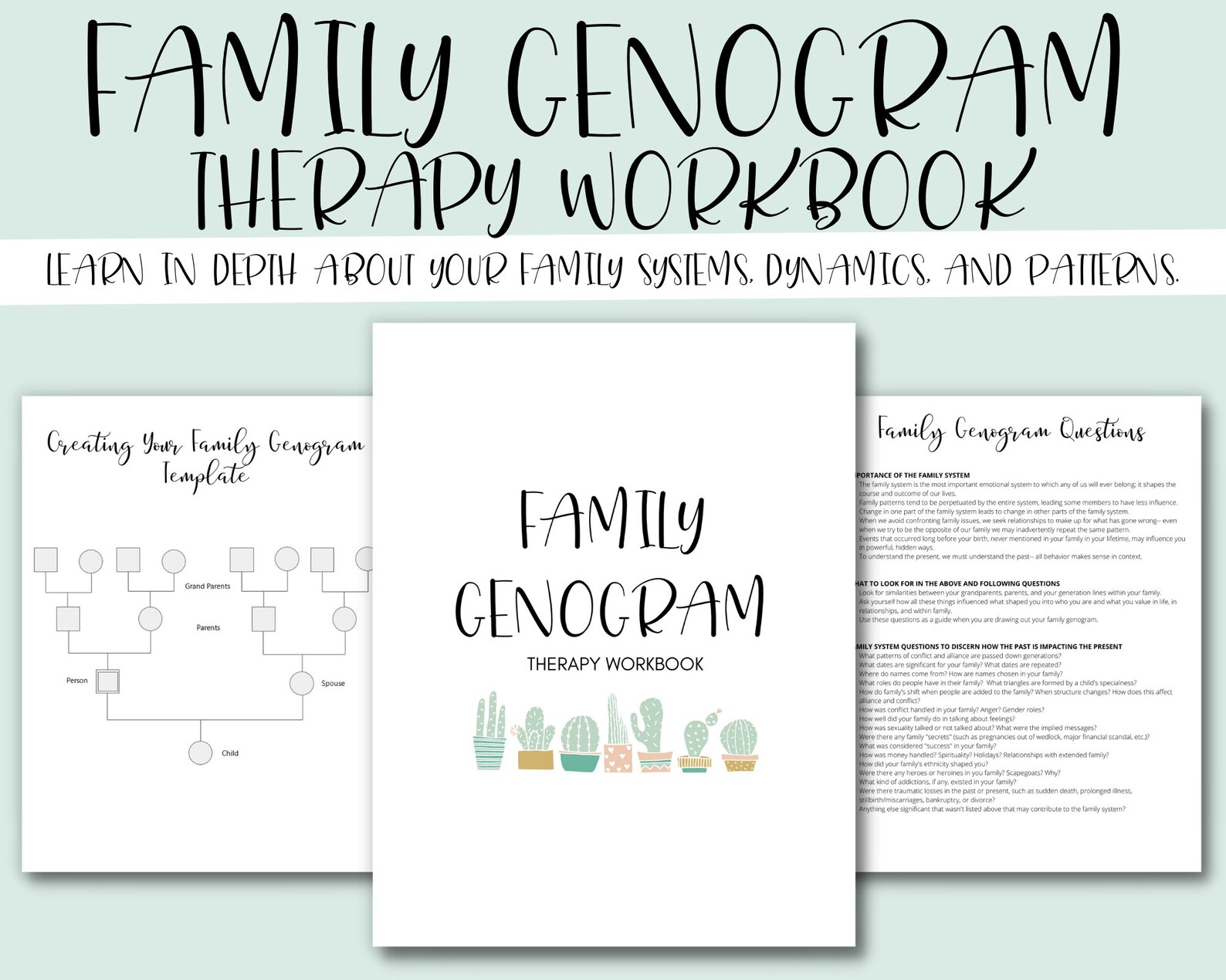 Family Genogram Therapy Workbook: Family Tree Generations Etsy Family Genogram Therapy Workbook: Family Tree Generations Etsy