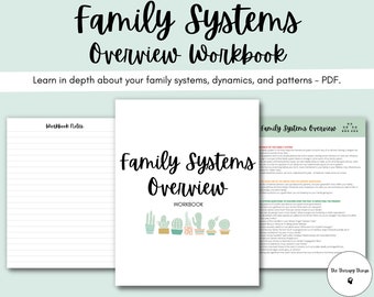 Cuaderno de trabajo de terapia de descripción general de sistemas familiares: generaciones, dinámicas, patrones, problemas subyacentes, terapia familiar, moldeadores, personas influyentes, herramienta
