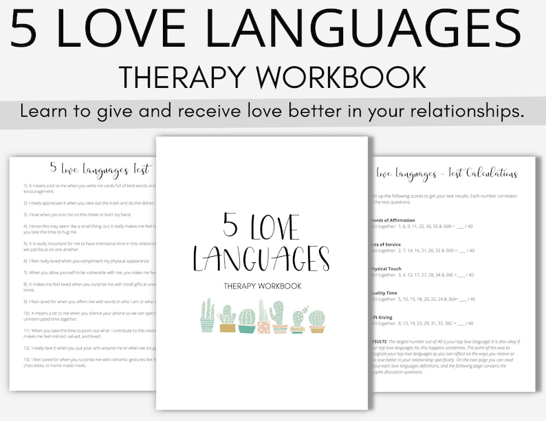 5 Love Languages Therapy Workbook Test Results Summary Etsy