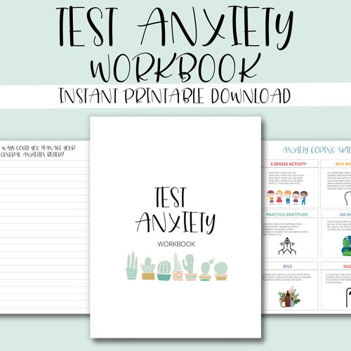 Test Anxiety Workbook Tips to Reduce Test Anxiety Test Etsy