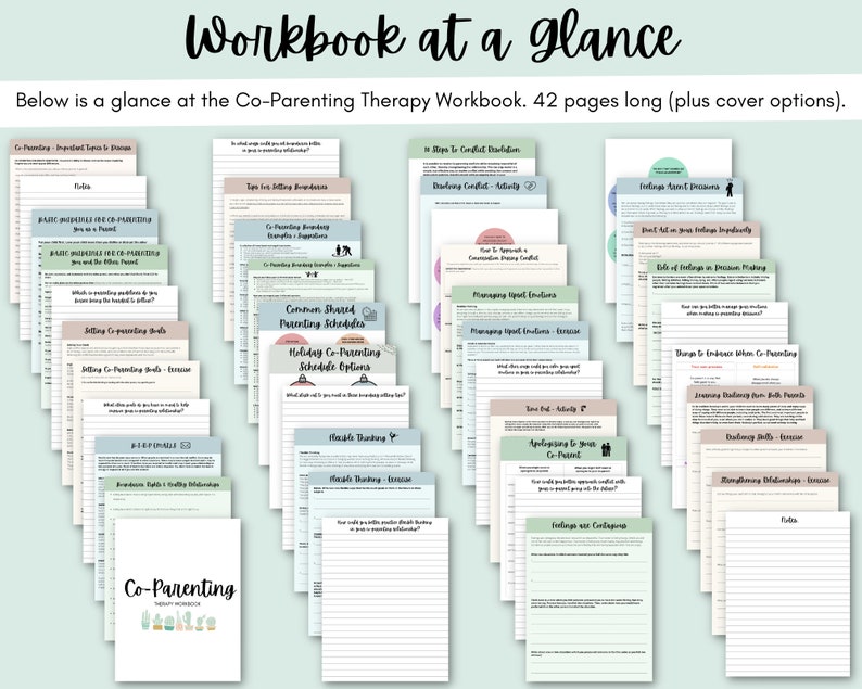 Co-Parenting Therapy Workbook: Parenting Goals & Solutions, Session Guide, Flexible Thinking, Manage Emotions, Child Custody / Arrangements image 6