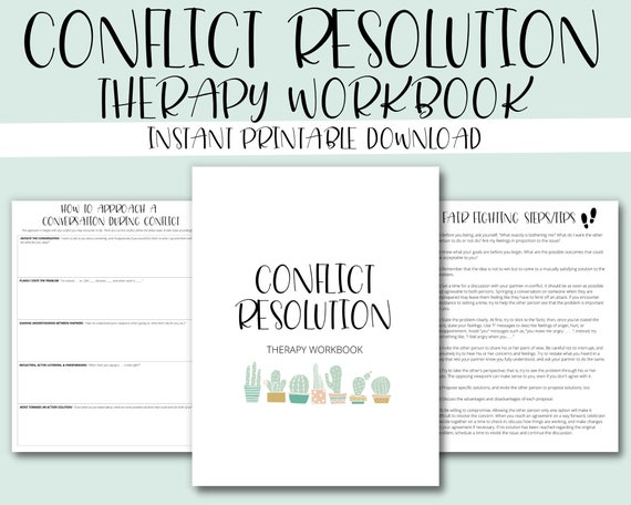conflict resolution therapy workbook gift journal divorce etsy
