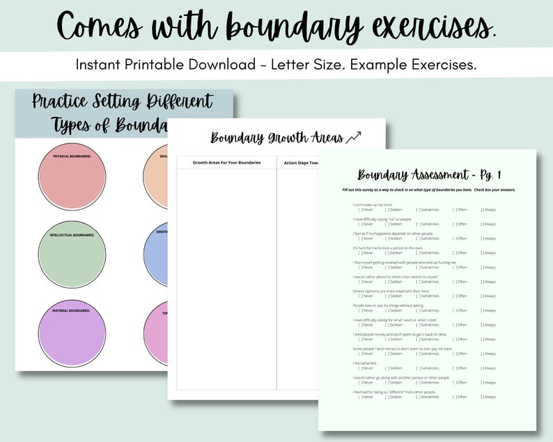 Boundaries Therapy Workbook: Self Help Workbook, Setting Healthy ...