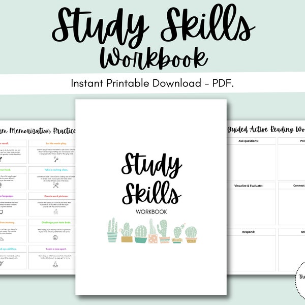 Study Skills Workbook: Study Skills, Study Resource, Active Reading, In Class Skills, Memory Techniques, School Counselor, Academic Advisor