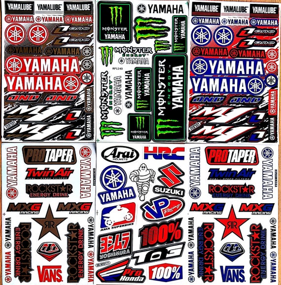 Sticker Sheet Team Racing Motorcycle Decal Sticker Die-cut Motor Auto Oil  Lube Racing Big Bike 6 Sheet 