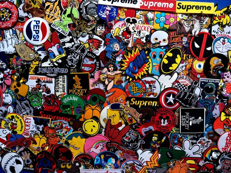 Wholesale Lot 20 Random Sew Iron On Patch Mix Animal Hero Cartoon Biker Flower Patches Set