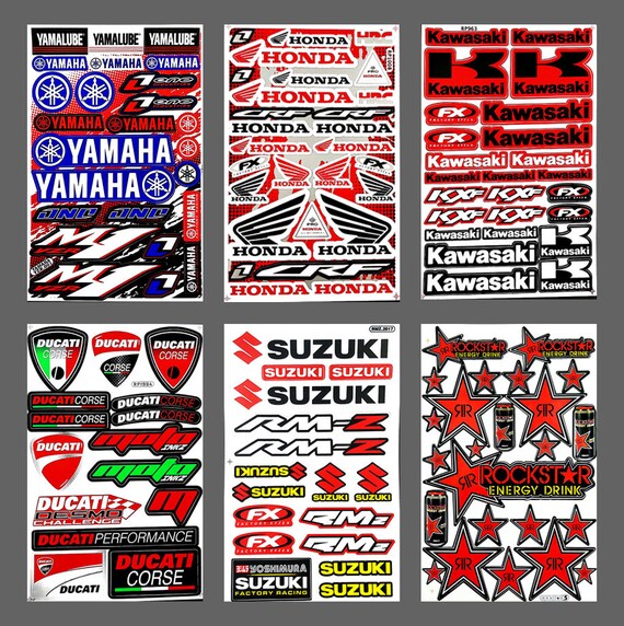 HRC Stickers Sheet for Yamaha Motorcycle Vinyl Emblem Decals Racing Bike  6Pcs