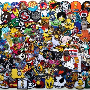 Mix Set Lot 25 Pcs RANDOM Wholesale Lot of Sew Iron On Patch Animal Hero Cartoon Flower skull logo Patches Set etc