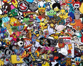 Lote de 25 parches para coser o planchar: dibujos animados, animales y logotipos.
