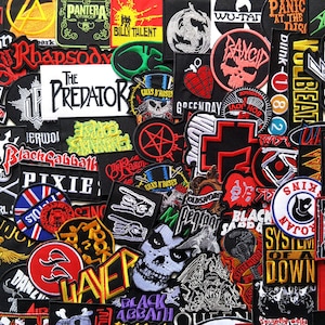 Lote de parches 25 Parches para coser o planchar al azar Banda de música Rock Metal Heavy Pop Punk Lot Set Envío Tailandia Post