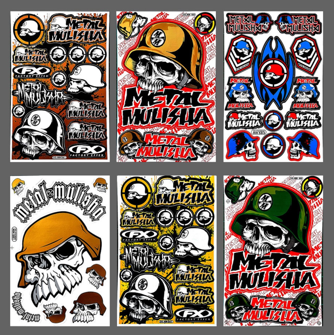 2-Pack Metal Mulisha Decal Stickers - 12"x19" Vinyl Graphics For Car, Truck, Window