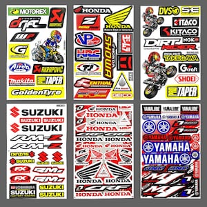 Stickers Sheets HONDA CRF300 6Mixed Motocross 6Mixed   Motorcycle Racing Dirt Biker Helmet Decal