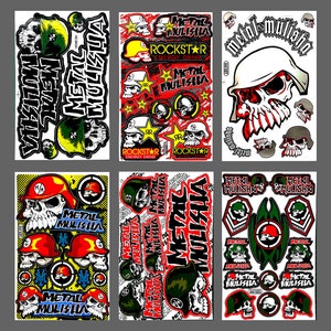 Rockstar Honda Decals: Motorcycle, Motocross, ATV Stickers - 6 PCS