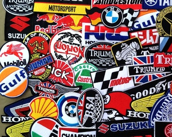 Embroidered Iron On Patches: Car, Motor, Biker - 30 Pcs