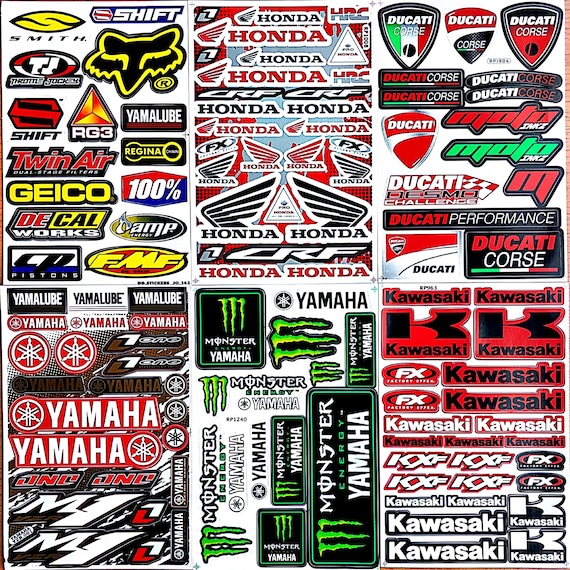Monster Energy Racing Sticker Set X 6 - Moto Bike, Kart, Car
