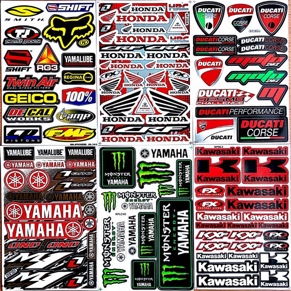 Sticker Sheet Racing Sticker Pack Sticker Motorcycle Racing Decal Bike  Motocross Stickers Car 6 Pcs 