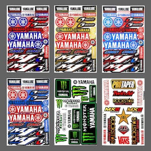 6Mix Sheets Stickers YAMAHA TwinAir Motorcycle Racing Dirt Bike Helmet Decal