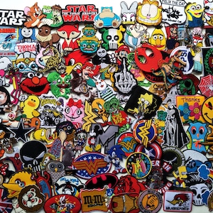 Lote aleatório por atacado de 50 peças para costurar ferro em remendo mix animal herói desenho animado anime e conjunto de patches de super-heróis