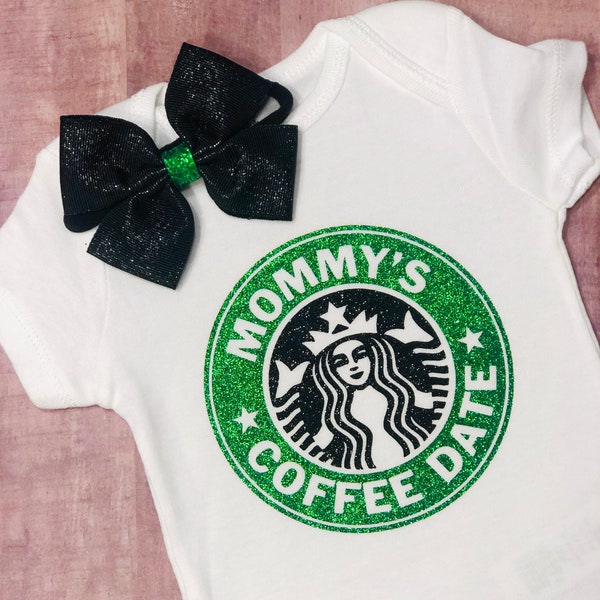 Mommy’s Coffee Date Baby Bodysuit with Headband